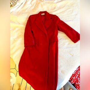 Vintage Red 100% wool Peacoat